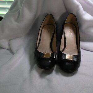 Cole Haan Black Leather block heel pumps